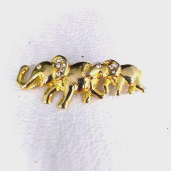 Mom & Baby Elephant Antique Pinback Retro Pin Vintage jewelry gift - Picture 5 of 7